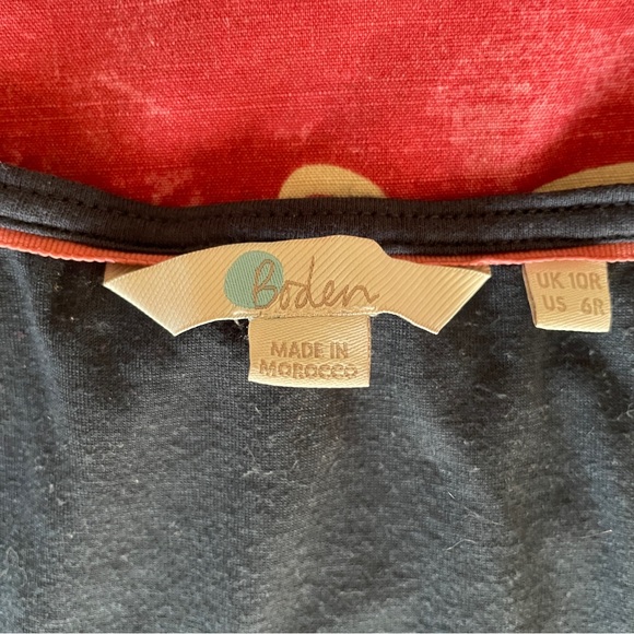 Boden Gray Scoop Neck Long sleeve Dress with Beige Key Print - Picture 4 of 11